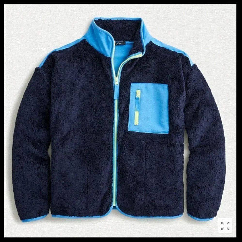 J Crew Superplush Sherpa Fleece Full Zip Jacket NWT